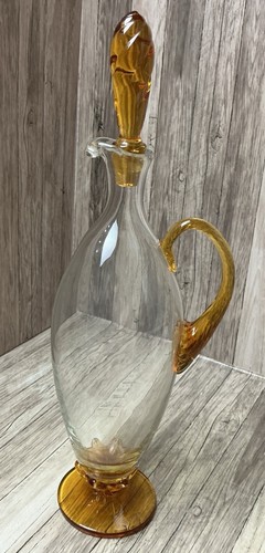 Vintage clear and amber - amber, glass