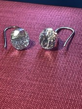 Swarovski Rhodium-plated Large Crystal Earrings Excellent Condition No Box