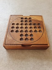 Wooden Solitaire Board Game