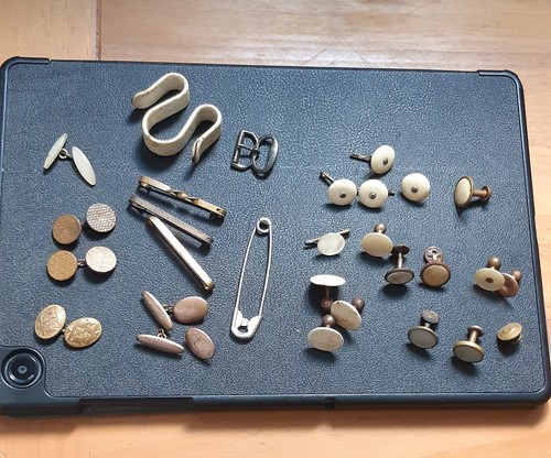 Antique buttons tie pins - antique, buttons,