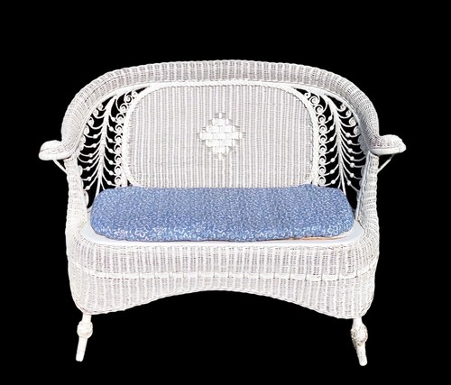 Antique wicker loveseat - wicker,