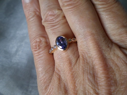 Aaa tanzanite zircon ring - tanzanite, &