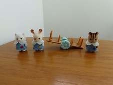 SYLVANIAN FAMILIES NURSERY FRIENDS FIGURES X 3 & SEE-SAW