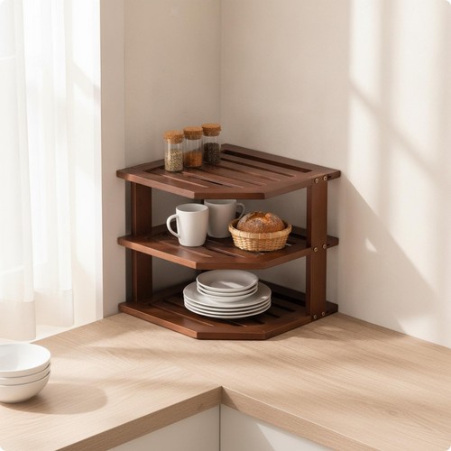 Three tier corner - three-tier, rack