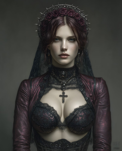 Gothic queen thorned rose - in, a