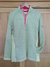 Womens Weird Fish Macaroni Quarter Zip Yellow Jumper Size Large