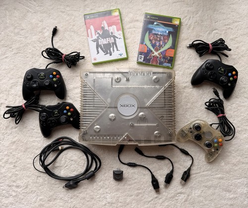 Original xbox crystal console - original,