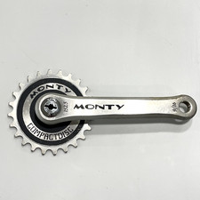 NOS Monty Trial Bike Crank Set Arm Drive Right 24t Silver New BMX 152.5 mm