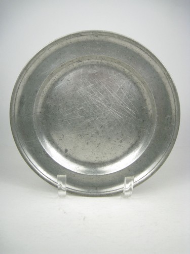 Antique pewter plate - antique, shallow
