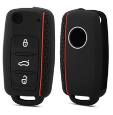 2x Silicone Car Key Cover Case Remote Fob Keyring Sleeve For VW Seat Skoda UK