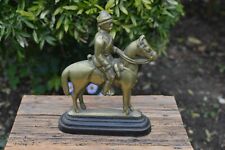 Antique Brass & Cast Iron Base Cavalry Officer Door Stop
