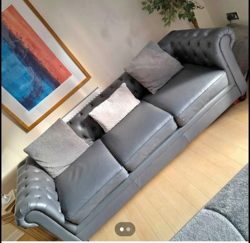 Leather chesterfield sofa - leather, 3