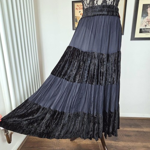 Vintage 90s velvet panel maxi - vintage,