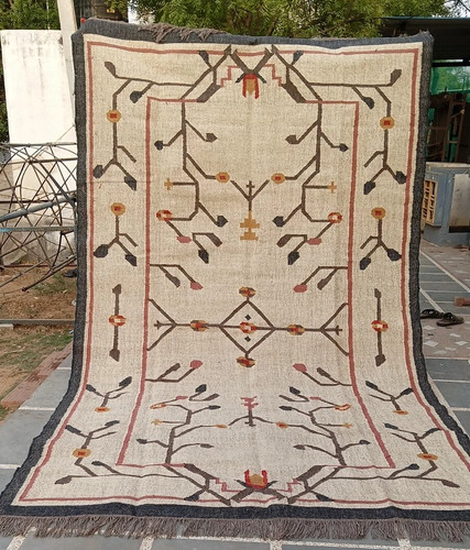 Kilim dhurrie wool jute - dhurrie,