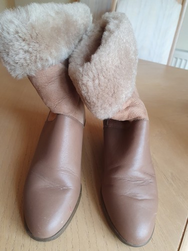 Beige ladies size leather - beige, 4