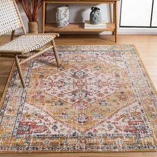 Vintage Large Area Rugs Oriental Rugs Non Slip Rugs Turkish Rug for Bedroom 7656