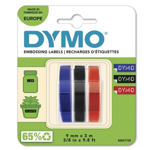 Dymo pack red blue black - of,
