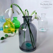 Mini Glass Bottle Bud Vase - Blue, Green, Grey, Yellow or Clear - Chive Loft