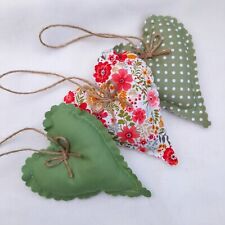 Fabric handmade hanging hearts