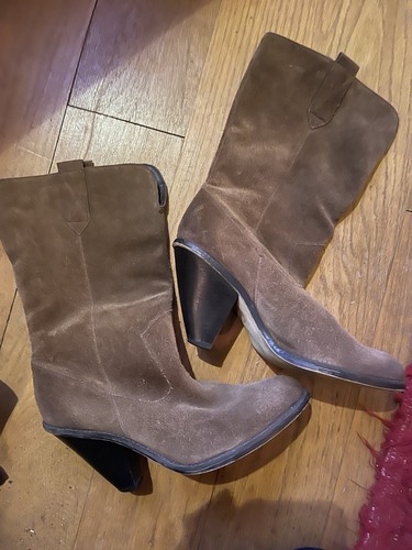 Women brown suede cowboy - brown,
