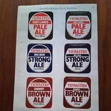 Beer Bottle labels  23 Thwaites Brewery, used