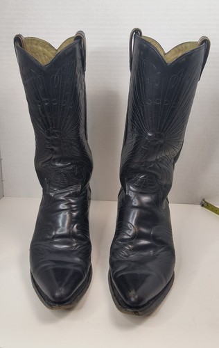 Black leather embroidered - leather,