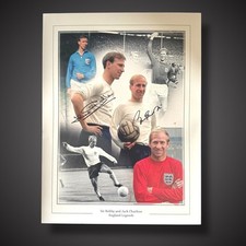 Sir Bobby Charlton & Jack Charlton  Dual Signed England Legends Photo £69.99