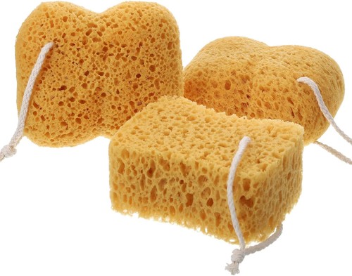 3pcs bath sponges natural - 3pcs,