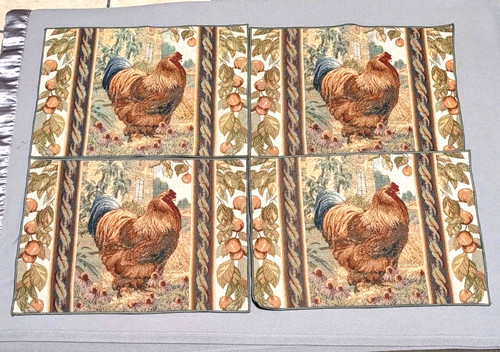 Rooster tapestry placemats - tapestry,
