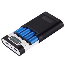 Black/White 2000mAh-12000MAh 4*18650 Battery Power Bank DIY Case Shell Box A