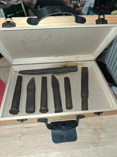 Wood tool box with - , vintage