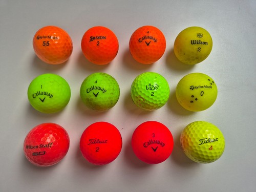 Mixed coloured golf balls - 2,