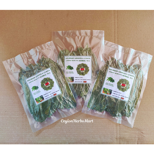 Dried soursop graviola leaves - dried,