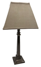 Laura Ashley Brushed Metal Table Lamp Natural Linen Shade H21" - H7 O830