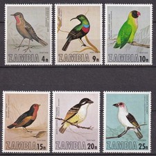 ZAMBIA 6v Full Set BIRDS: 1977 SG262-SG267 - Fine MNH