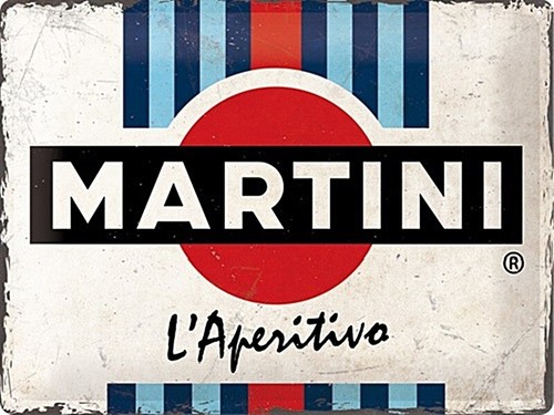 Martini label embossed large - label,