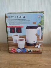 Bifinett Travel Kettle 1000W White/Grey 0.5L with 2 Travel Mugs And Teaspoons