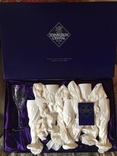 Edinburgh Crystal Large Wine Glasses Boxed Unused Set of 6 SIGNED 7.5 inches 
