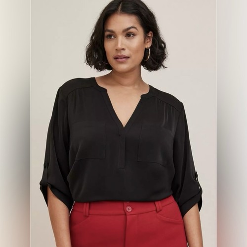 Torrid harper black georgette - black,