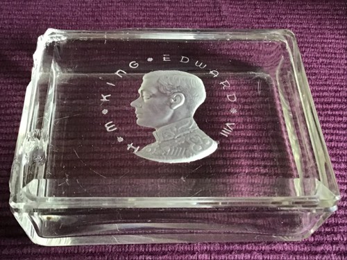 Rare edward viii etched glass - viii,