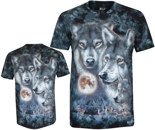 Tie dye shirt wolves and - tie,