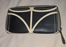 Orla Kiely Forget Me Not Big Wallet - Linear Stem Liquorice - free UK postage