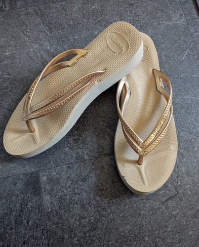 Gold wedge havaianas - gold, flip