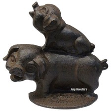 Cast Iron Door Stop Pig Piglet