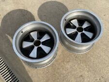 A Pair of used genuine Porsche 911 930 Fuchs 9x15  black/silver 5x130 pcd