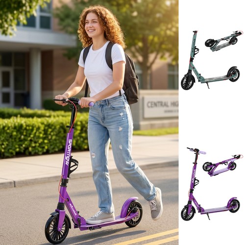 Foldable kick scooter with - kick,