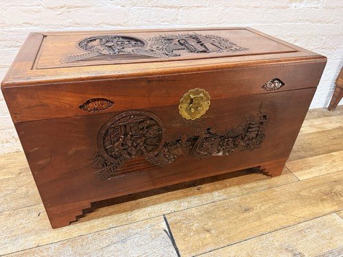 Antique chinese carved - carved, chest
