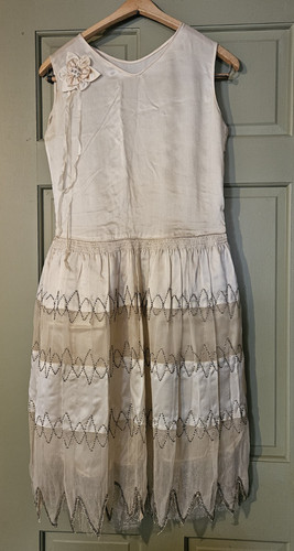 1920s ivory satin - &, sheer