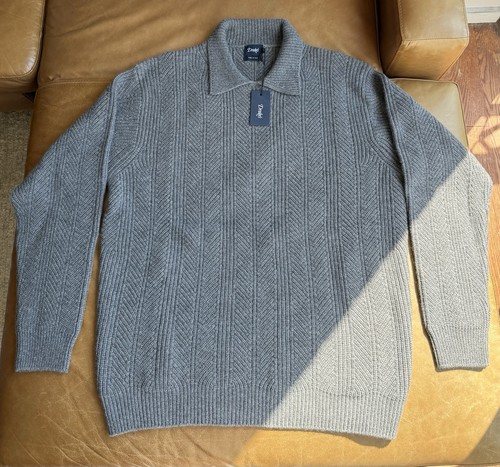 Drake chevron knit collared - drake's,