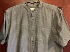 Stunning Short Sleeve Grey Grandad Style Shirt - Size L 42-44” Chest - George